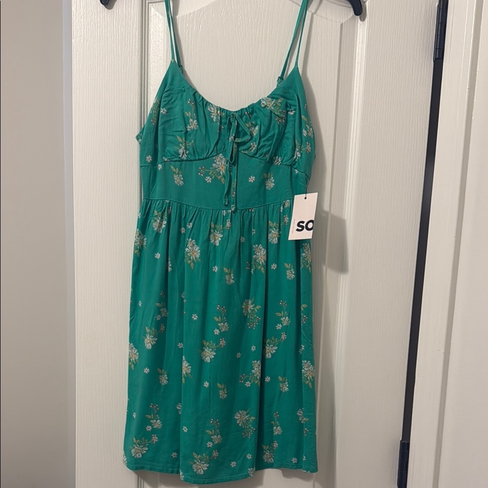 SO Teal Floral Dress